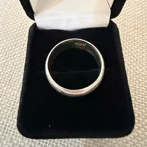 Classic Sterling, 1/4” thick, Silver Band for Men, size 12.5